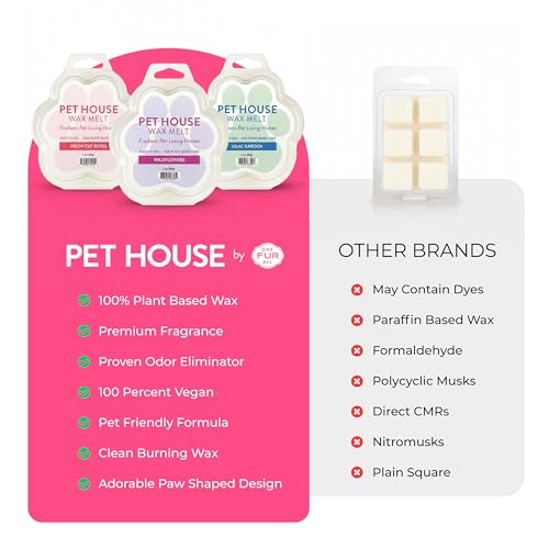 Image of One Fur All Pet House Spring and Summer Wax Melts for Pet Odor, Natural, Plant Based Soy Wax Melts, Long Lasting Fragrance for Fresh Smelling Homes, Pink Sugar