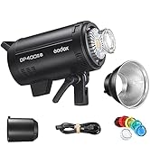 Godox DP400IIIV Studio Flash 400Ws with Standard Reflector, GN87 5600±200K 0.1-1S Recycle Time, B...