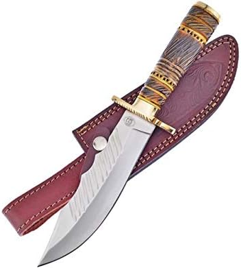 Frost Cutlery CW-638YB/BR Sand Storm Bowie Fixed Blade Knife W/ Leather Sheath