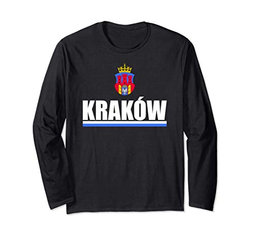 Krakow Poland Gifts Flag Of Cracow Proud Polish Eagle Polska Manga Larga