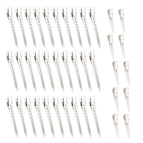 Lot de 40 bigoudis - Pinces à cheveux pour femme - Barrettes à cheveux pour femme - Bec de canard - Pinces à cheveux en métal pour salon de coiffure (9 cm et 4,5 cm)
