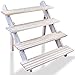 LUBANHAND Vintage White Display Riser, Earring Display Stands, Showcase Cascading Merchandise Organizer Tray Vendor Display Supplies for Tabletop Shows Solid Wood (4tier)