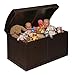 Badger Basket Hardwood Safety Hinge Barrel Top Toy Storage Chest, Espresso, 17x19 Inch (Pack of 1) (01345)