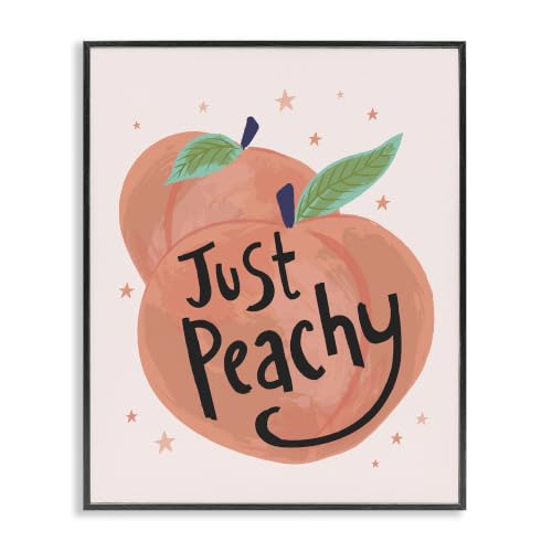 Just Peachy Fruit Illustration, 24 x 30 Inch Framed Giclée Print