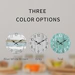 Wall Clock, Silent Non Ticking Wall Clocks Battery Operated, Rustic Wooden Clocks Decorative for Kitchen, Bathroom, Bedroom, Living Room, (8 Inch)