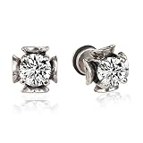 Daesar Boucle D'oreille Acier Inoxydable Homme Boucle D'oreilles Femme Fantaisie Griffe Blanc
