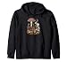 Spooky skeleton drinking morning coffee in a dark forest Zip Hoodie