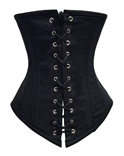 luvsecretlingerie Mujer 28 Acero Steampunk gótico Waist Trainer Corsé de Underbust Cintura Waist Cincher Shaper Bustier #8023