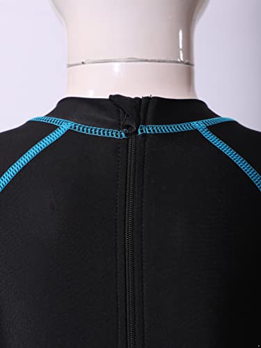 Hulija One Piece Swimsuit For Kids Boys Crewneck Printed Back Zip-Up Swimming Jumpsuit Beachwear Sunsuit Black 10 Years #TOP6