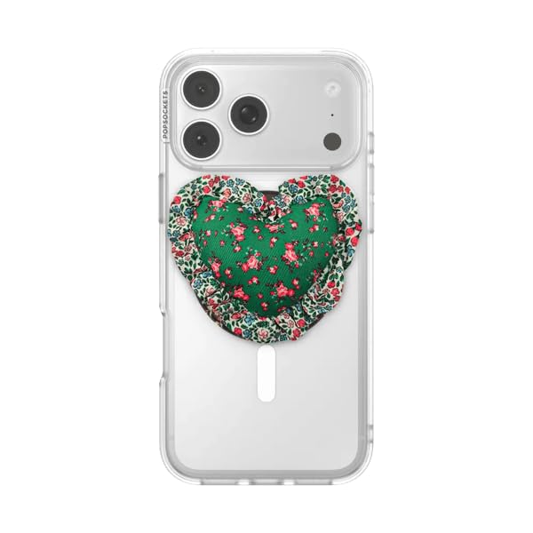 PopSockets Agarre de teléfono para MagSafe, Soporte magnético, Cosido Lindo | Extraíble, para Kindle/Android/iPhone, con imán, corazón, San Valentín, teléfono, mujer