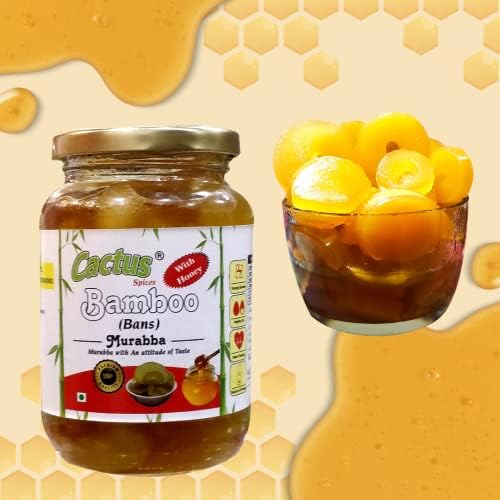 CACTUS SPICES Homemade Bamboo Murabba with Raw Forest Honey | Helps Increasing Height | Bans Ka Murabba | 450g