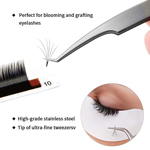 Pinzette Lunamoon für Wimpernverlängerung, 4 Stück