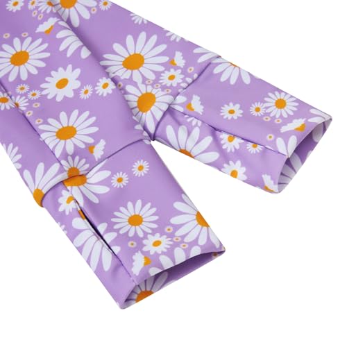 Image of Vogseek 3-12T Girls Rash Guard 2 Pieces Bathing Suit Long Sleeve Swimsuit Swimming Skirt with Shorts Swimwear