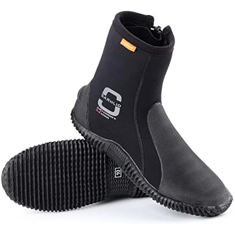 SARHLIO Neoprene Dive Boots Zippered Adventure 5mm with Anti-Slip Sole for Water Sports Scuba Diving Snorkeling Rafting kayaking Windsurfing(M13W14) Cover