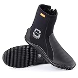SARHLIO Neoprene Dive Boots Zippered Adventure 5mm with Anti-Slip Sole for Water Sports Scuba Diving Snorkeling Rafting Kayaking Windsurfing(M8W9) Black