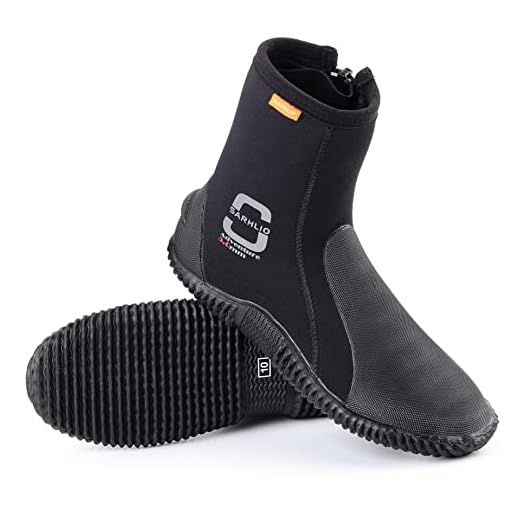 SARHLIO Neoprene Dive Boots Zippered Adventure 5mm with Anti-Slip Sole for Water Sports Scuba Diving Snorkeling Rafting Kayaking Windsurfing(M8W9) Black