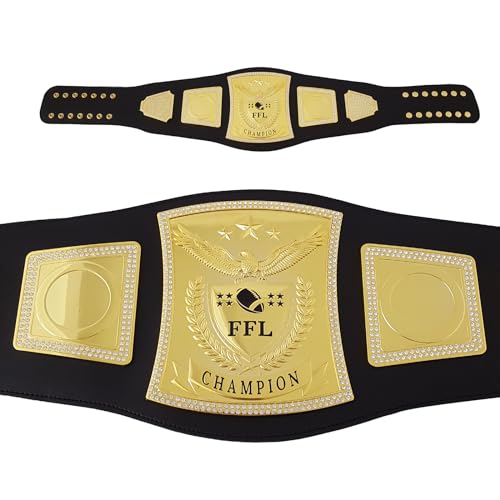 sszhixin Fantasy Football Championship Belt, Customizable Engravings Trophy Custom Championship Belt