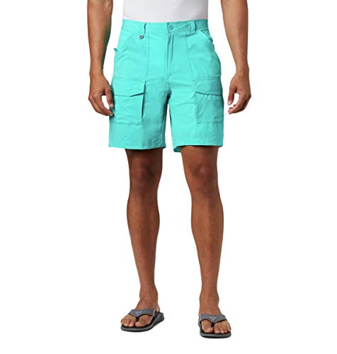 Columbia Mens Permit III Shorts, Sun Protection, Small x 8, Bright Aqua
