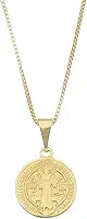 Colar Com Medalha De São Bento Banhado Ouro 18k