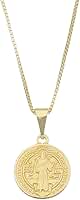 Colar Com Medalha De São Bento Banhado Ouro 18k