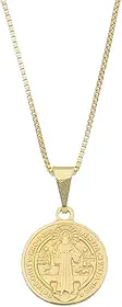Colar Com Medalha De São Bento Banhado Ouro 18k