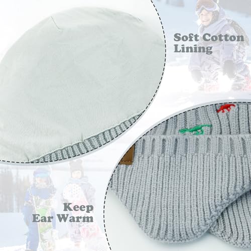 Image of POXIMI Baby Boy Winter Hat Toddler Warm Beanie Girl Knit Hats with Earflap Kid Cute Earmuffs