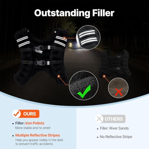 Image of VEVOR Weighted Vest, 12 /16 /20 /30 lbs Weight Vest with Reflective Stripe, Adjustable Buckle Body Weight Vest, Workout Equipment for Strength Training, Running, Jogging, Fitness, and Weight Loss