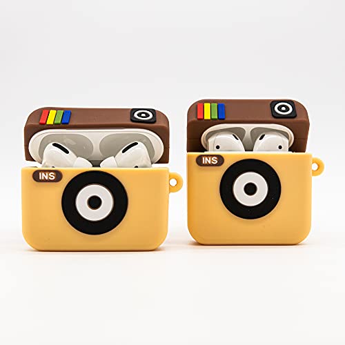 AirPods 1 および 2、AirPods Pro 用保護シリコンケース - 持ち運び用カラビナ付きの Instagram 専用デザインのケース (AirPods Pro)