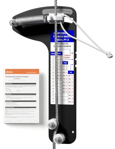 PT-2 Sailboat Rigging Tension Gauge, 2nd Gen Hands-Free Cable Tension Meter for 3/16", 7/32", 1/4" Wire, Calibration Chart, Marine Tool for Forestay & Shroud Tuning