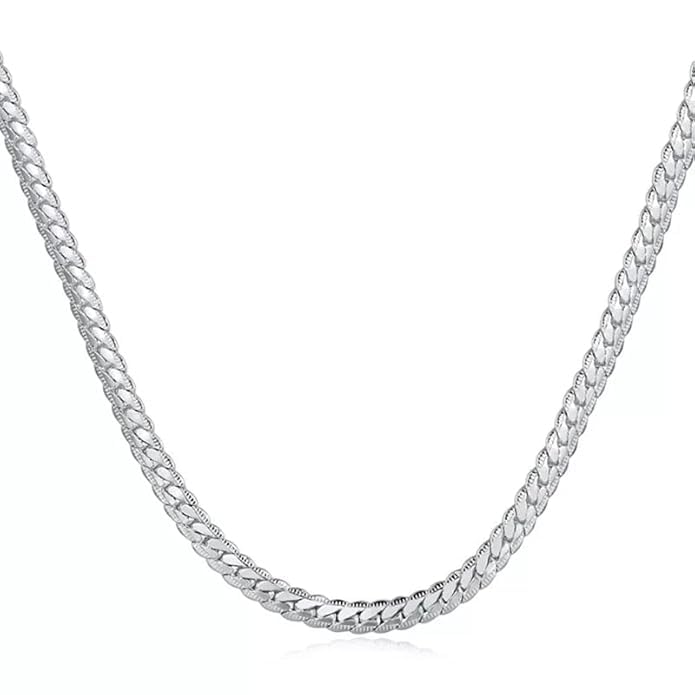 Chain for Men - 6.5mm Flat Snake Chain Silver Stainless Steel 24inch for Men & Boys-image-29
