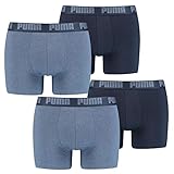 Durchläufer(NOS) PUMA 4 er Pack Boxer Boxershorts Men Herren Unterhose Pant Unterwäsche, Farbe:037 - Denim, Bekleidungsgröße:L