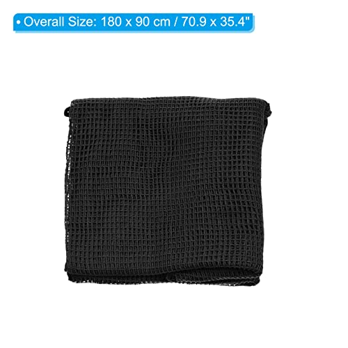 PATIKIL 71"x35" Camouflage Netting Camo Scarf, Camo Netting Veil Camo Mesh Neck Scarves Desert Mesh Scarves for Outdoor Activities, Black - Image 3