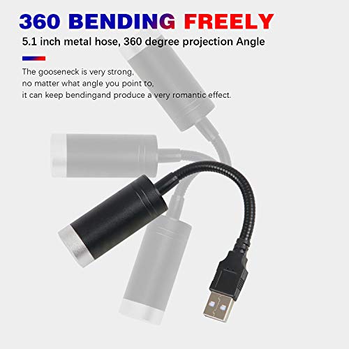 Usb Star Projector Night Light, 3 Colors, 9 Lighting Modes Include Music Control And Auto Roating, Aevdor Adjustable Romantic Car Roof Interior Lights Decor For Car Bedroom Party Ceiling (Red&Blue) #TOP4