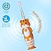 BrushBaby - WildOnes - Kids Rechargeable Electric Toothbrush, Ages 0-10 - Tiger Design with Flashing Lights - DeepClean Bristles for Superior Cleaning - 2 Replacement Brush Heads, 1 USB Cable