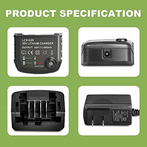 JYJZPB 20V MAX Lithium Battery Charger Compatible for Black & Decker 20V Lithium Battery LBXR20 LBX20 LB20 LBXR20-OPE LBX 4020 LB2X4020 LBXR2020-OPE, LCS1620 Lithium Battery Charger - Thumbnail 2