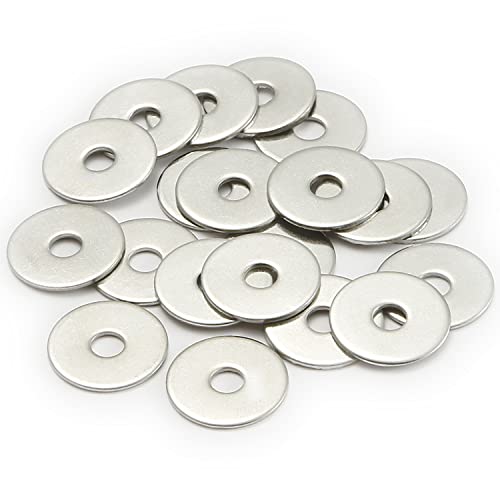 AMLOOPH M10 Washers, M10 x 30mm Metal Flat Penny Washer Thickness 2mm- A2 304 Stainless Steel Washers (10 Pack)
