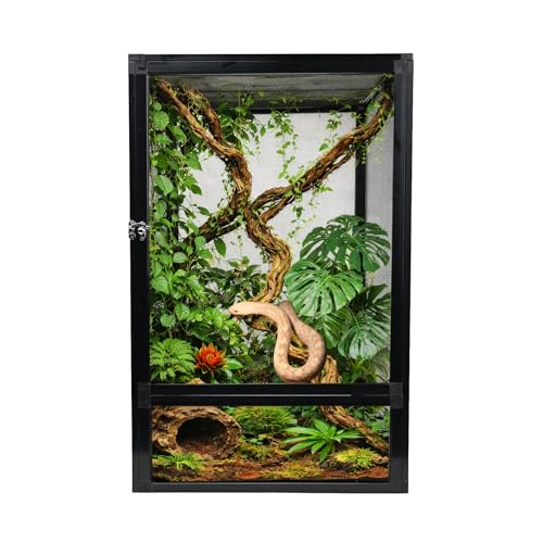 waazoorep 33 Gallon Reptile Enclosure 26"x17"x17" Mesh Chameleon Cage,Superior Ventilation Vertical Screen Tank for Chameleon,Crested Geckos,Leopard Geckos,Bearded Dragon,Lizards,Spider,Butterfly