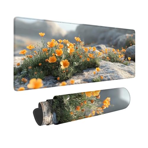 Tapis Souris Fleur 1500x800 Cadeau Idéal pour Personnaliser un Bureau d'Ordinateur
