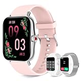 Iaret Smart Watch for Women(Call Receive/Dial), Fitness Tracker Waterproof Smartwatch for Android iOS Phones 1.7" HD Full Touch Screen Digital Watches with Heart Rate Sleep Monitor Pedometer (Pink)
