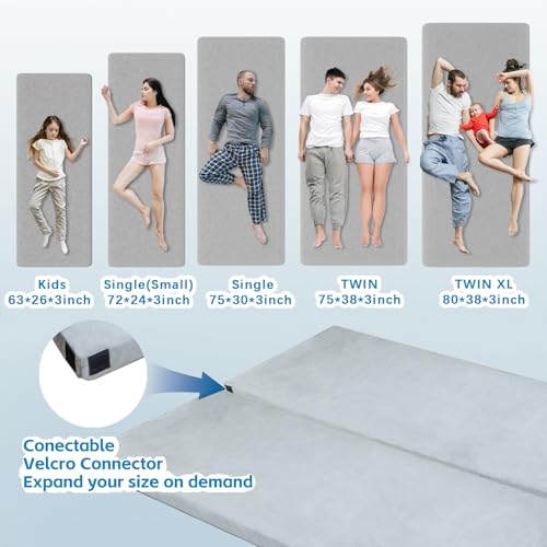 KingChii CertiPUR-US Memory Foam Camping Mattress - Portable Roll-Up Travel Pad for Car, Tent, and Guest Bed with Waterproof Cover & Travel Bag - Image 4