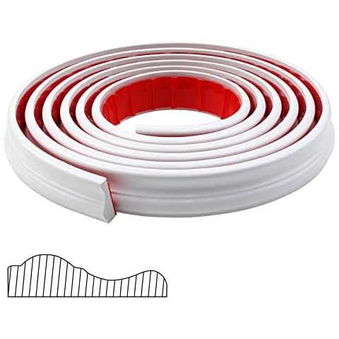 Pluden Flexible Wall Molding Trim Self Adhesive, 1.26 Inch x 16.5 Feet Peel and Stick Tile Trim Molding Ceiling Border, Wall Trim, Door, Tile Edge, Cabinet, Mirror Frame, Baseboard and DIY Home Décor Cover
