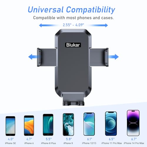 Blukar Handyhalterung Auto, Handyhalter für Autos Lüftung mit Upgraded Stabilere Version & EIN-Knopf-Release, 360° Drehbar KFZ Autohalterung für iPhone, Galaxy und Andere Android Smartphone