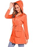 Rain Jacket Raincoat Women Waterproof Lightweight Hooded Rain Coat Active Outdoor Windbreaker Trench