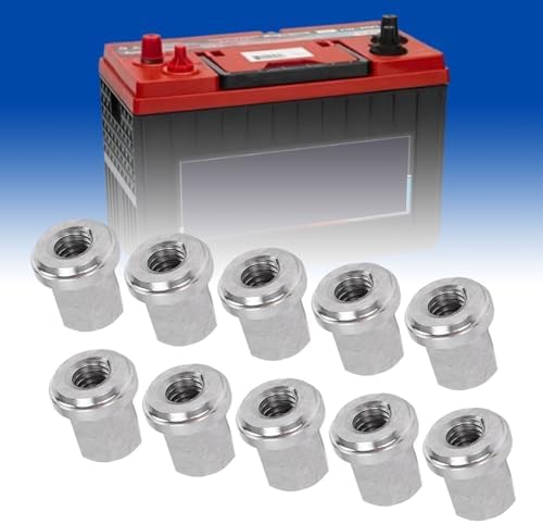 Xiuganpo 10PCS Battery Nut, 6015-010 Stainless Steel Closed Top 3/8in Battery Stud Nut, Durability & Longevity, Versatile Terminal for Group 31 Batteries Cars Ships — view 3