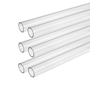 SOFLIALXC Clear Acrylic Tube Organic Glass Tube Wall thickness 1mm 6 roots,Long 50cm,Outer diameter 6mm