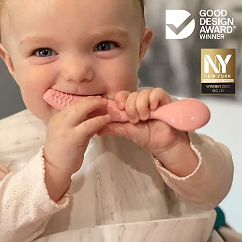 Totaha Silicone Baby Spoons Self Feeding 4-6-12 Months Easy-Hold Baby Spoon Utensils, Soft-Tip Infant Spoons, Baby Led Weaning Toddler Feeding Spoons, First Stage Babies Training Spoon 2 Pack #TOP3