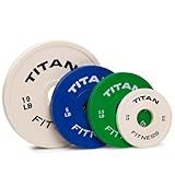 Titan Fitness 37.5 LB Change Plate Set, Color-Coded, Fit Standard Olympic Barbells, Steel Plates with Rubber-Coated Matte Finish, 51MM Collar Opening