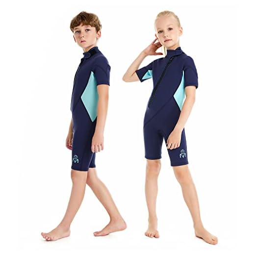 Summshall Neoprenanzug Kinder，2MM Neopren Shorty Wärmender Badeanzüge für Mädchen Jungen Thermal Taucheranzug Ultra Stretch Wetsuits für Wassersport