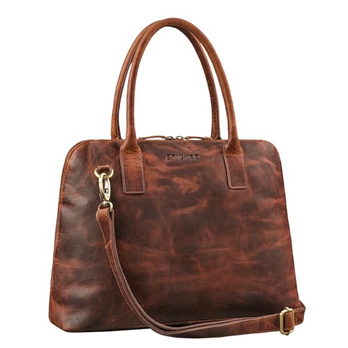 Sac de Bureau élégant en cuir marron de prestige pour femmes actives