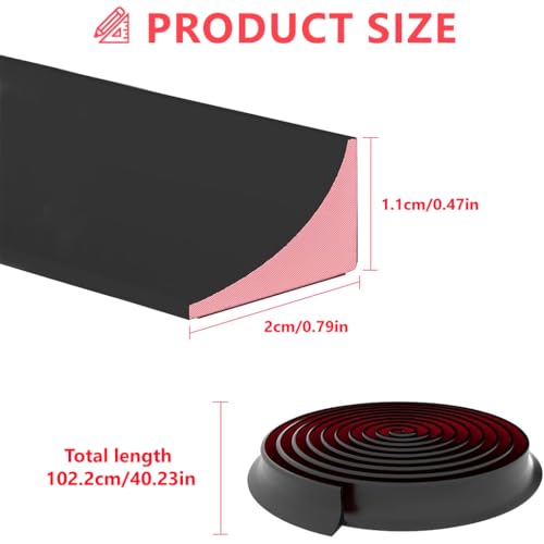 Image of HASTHIP 39Inch /1m Water Stopper with Glue - Sink Splash Guard in Kitchen Water Dam Barrier Strip Shower Silicone Bendable Water Stopper for Kitchen Sink, Black
